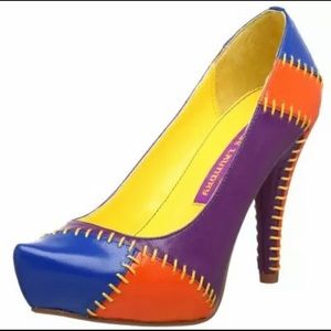 Chinese Laundry Real Leather Bright Multi Heels Women’s 7 NIB